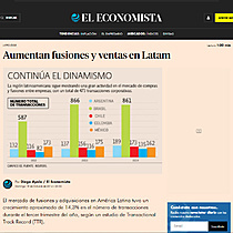 Aumentan fusiones y ventas en Latam